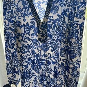 Lilly Pulitzer Blue and White Patterned Dress